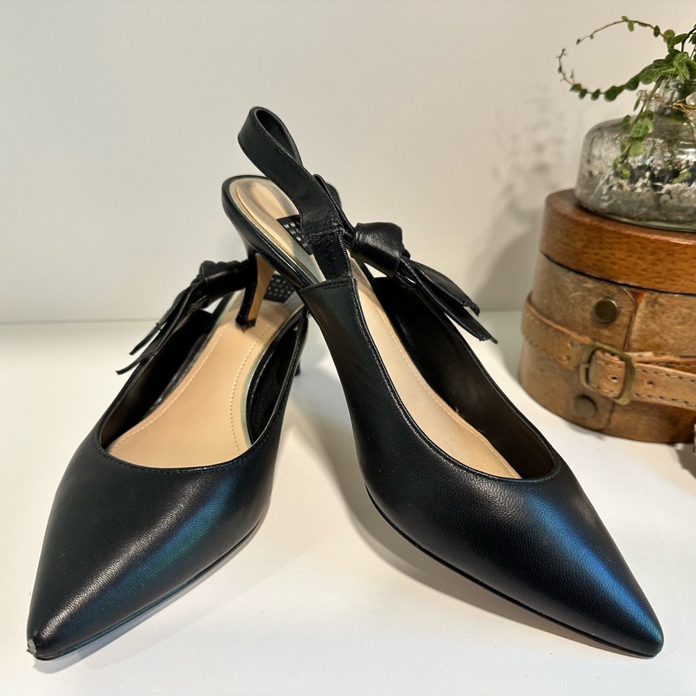 White House Black Market black sling back kitten heel